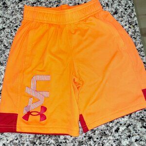 Youth Under Armour orange & maroon shorts